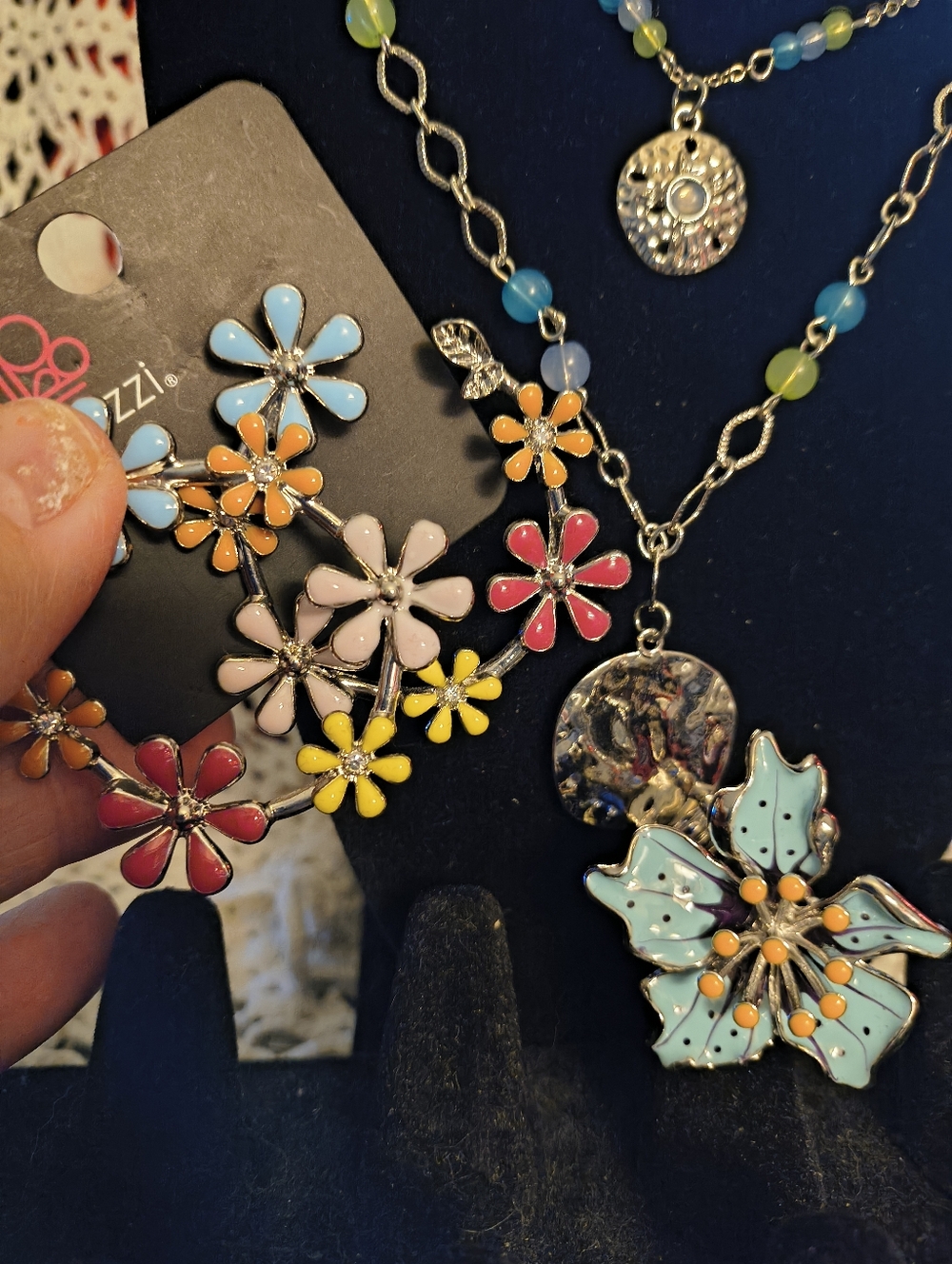 Floral Earrings/Ring And Minimalist Necklace. Paparazzi